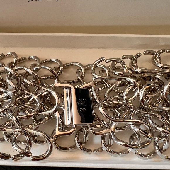 Silver chain link choker Necklace - Picture 5 of 10